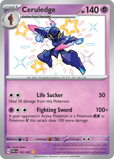 Ceruledge 162/091 Shiny Rare from Paldean Fates