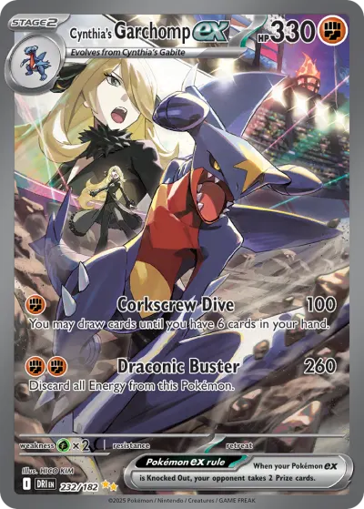 Cynthia's Garchomp ex 232/182 Special Illustration Rare from Destined Rivals