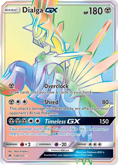 Dialga-GX 138/131 Rainbow Rare from Forbidden Light