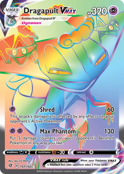 Dragapult VMAX 197/192 Rainbow Rare from Rebel Clash