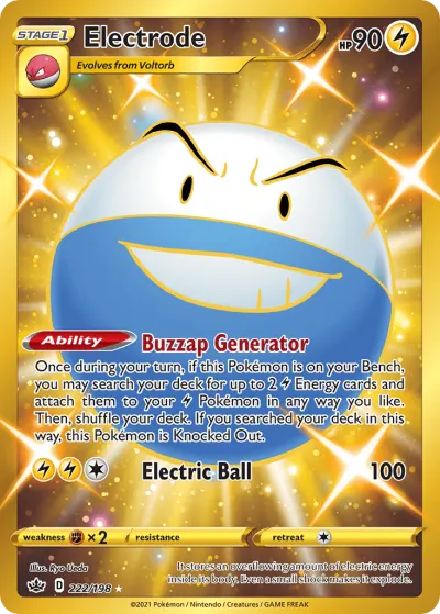 Electrode 222/198 Secret Rare from Chilling Reign