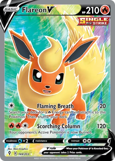 Flareon V 169/203 Ultra Rare from Evolving Skies