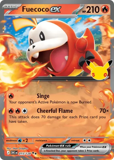 Fuecoco ex 015/128 Double Rare from 30th Celebration