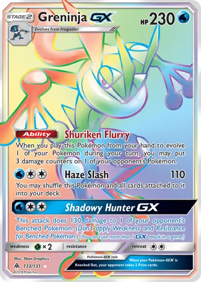 Greninja-GX 133/131 Rainbow Rare from Forbidden Light