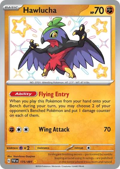 Hawlucha 175/091 Shiny Rare from Paldean Fates