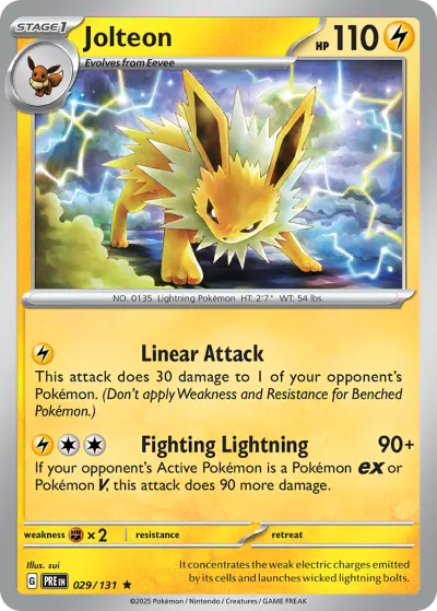 Jolteon 029/131 Rare from Prismatic Evolutions