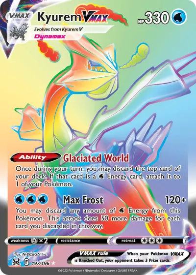Kyurem VMAX 197/196 Rainbow Rare from Lost Origin