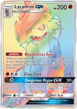 Lycanroc-GX 156/145 Rainbow Rare from Guardians Rising