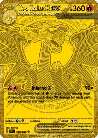 Mega Charizard X ex 130/94 Mega Hyper Rare from Phantasmal Flames