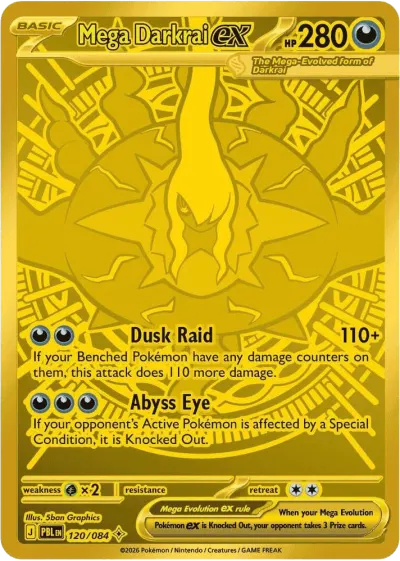 Mega Darkrai ex 120/084 Mega Hyper Rare from Pitch Black