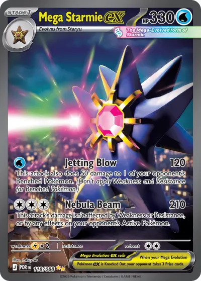 Mega Starmie ex 118/088 Special Illustration Rare from Perfect Order