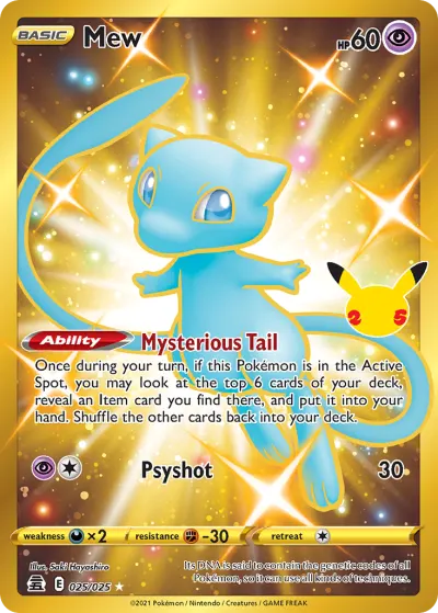 Mew 25/25 Rare Holo from Celebrations