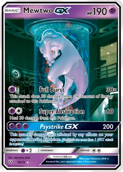 Mewtwo-GX 78/73 Secret Rare from Shining Legends