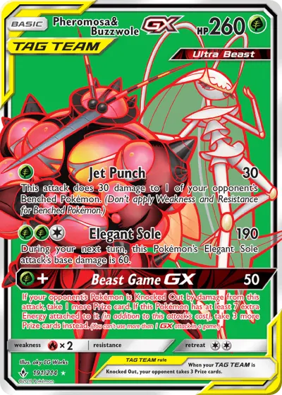 Pheromosa & Buzzwole-GX 191/214 Ultra Rare from Unbroken Bonds