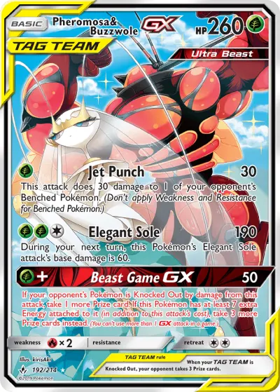 Pheromosa & Buzzwole-GX 192/214 Ultra Rare from Unbroken Bonds
