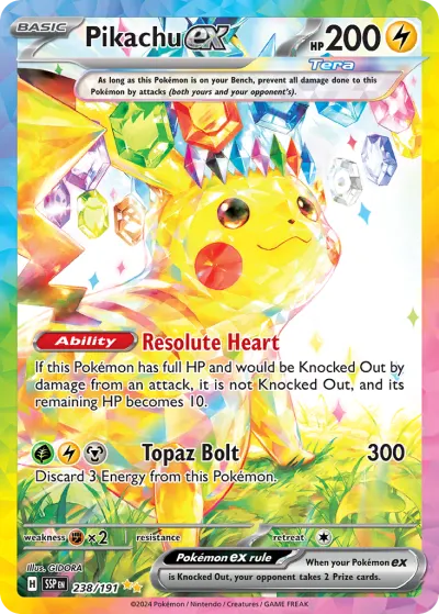 Pikachu ex 238/191 Special Illustration Rare from Surging Sparks