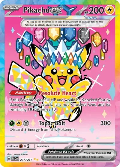 Pikachu ex 277/217 Special Illustration Rare from Ascended Heroes