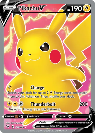 Pikachu V 170/185 Ultra Rare from Vivid Voltage