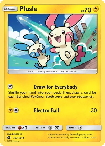 Plusle 53/168 Uncommon from Celestial Storm