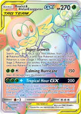 Rowlet & Alolan Exeggutor-GX 237/236 Rainbow Rare from Unified Minds