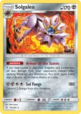 Solgaleo 142/236 Rare Holo from Cosmic Eclipse