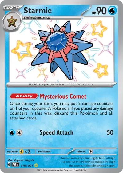 Starmie 119/091 Shiny Rare from Paldean Fates