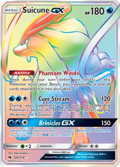 Suicune-GX 220/214 Rainbow Rare from Lost Thunder