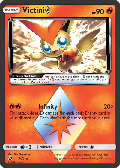 Victini ◇ 7/70 Rare Prism Star from Dragon Majesty