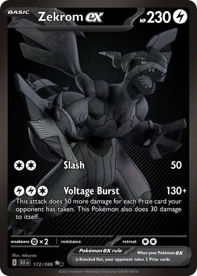 Zekrom ex 172/086 Black White Rare from Black Bolt